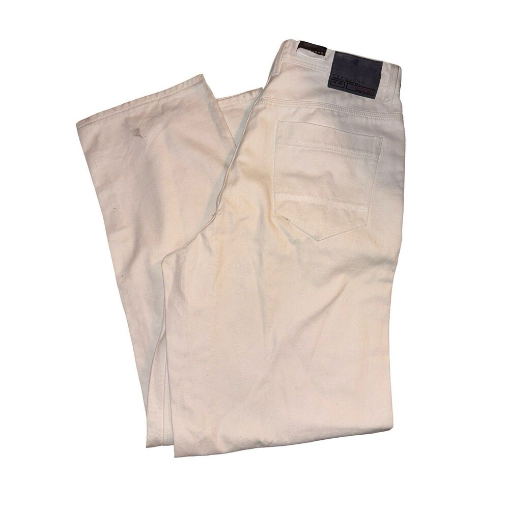 Sean John White Jeans Men 36 Tall Straight Fit Denim Pants New Defect NWT